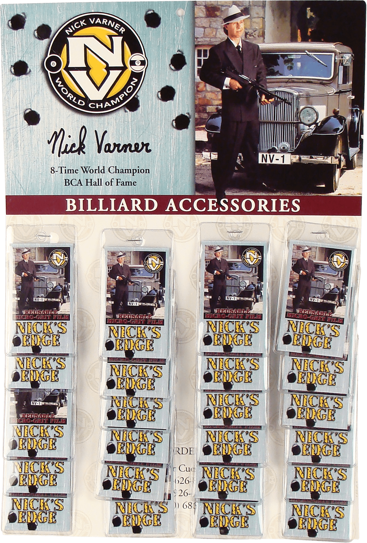 Nick SPNK24 Varner Cue Papers Card - Card of 24 - Pool Shark Supply Pool Shark Supply