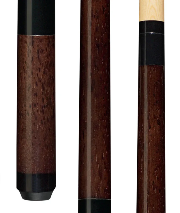 Players Energy Dark Walnut Stain w/Black Simulated Wrap Cue Stick - Pool Shark Supply