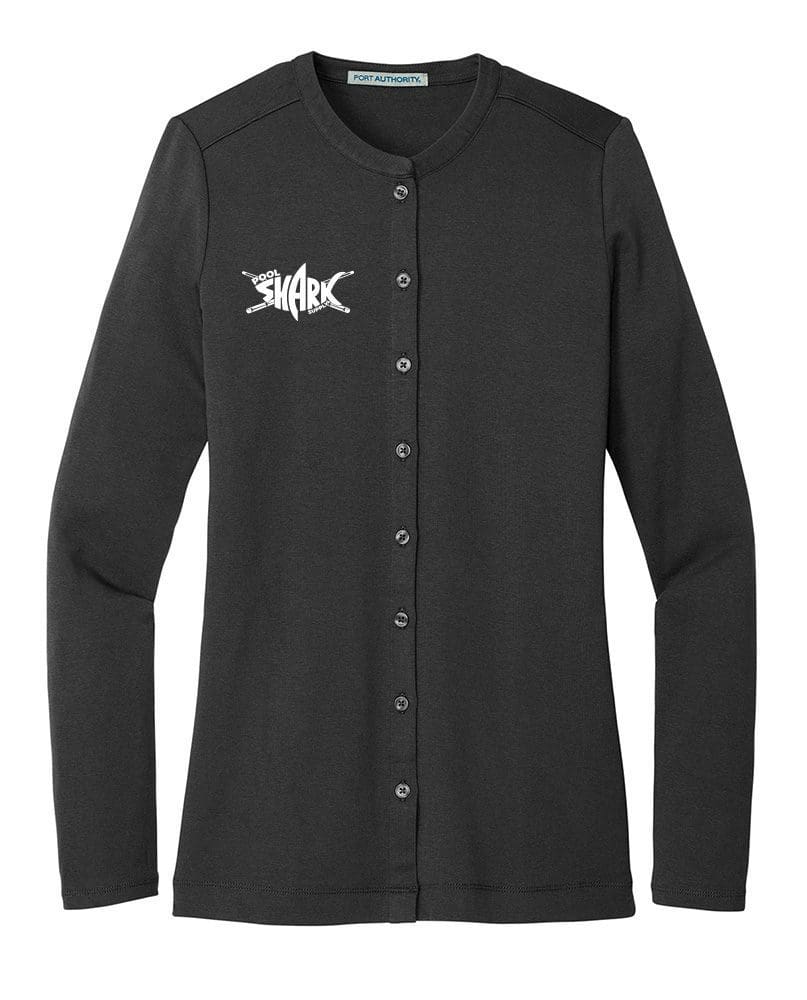 Port Authority Ladies Concept Stretch Button Cardigan Black - Pool Shark Supply