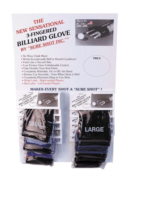 Sure Shot BGLSS12 Glove - Card of 12 - Pool Shark Supply