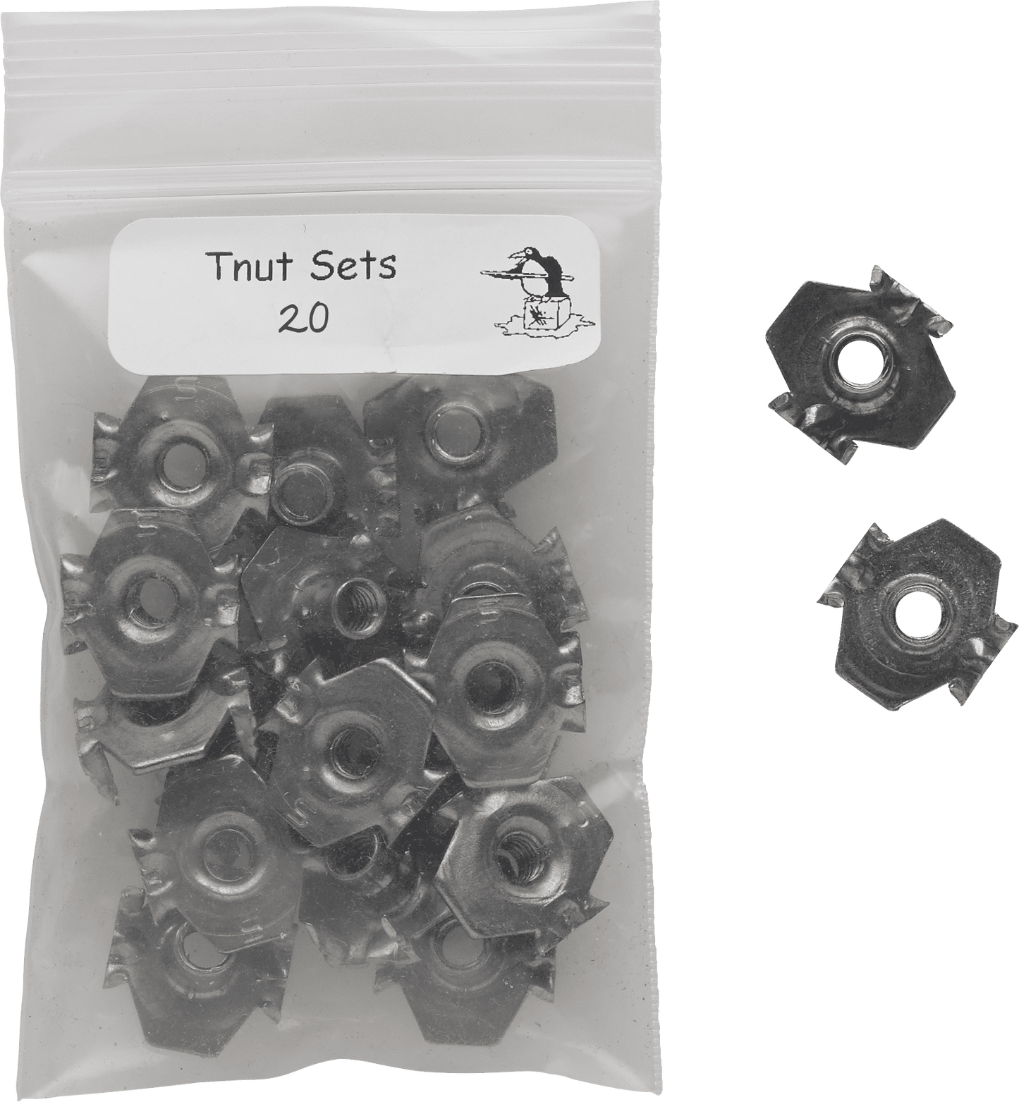 T-Nuts TPVTN 1/4" Bag of 20 - Pool Shark Supply Pool Shark Supply