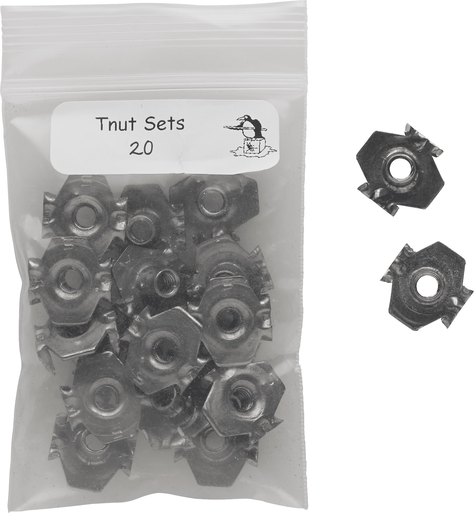 T-Nuts TPVTN 1/4" Bag of 20 - Pool Shark Supply