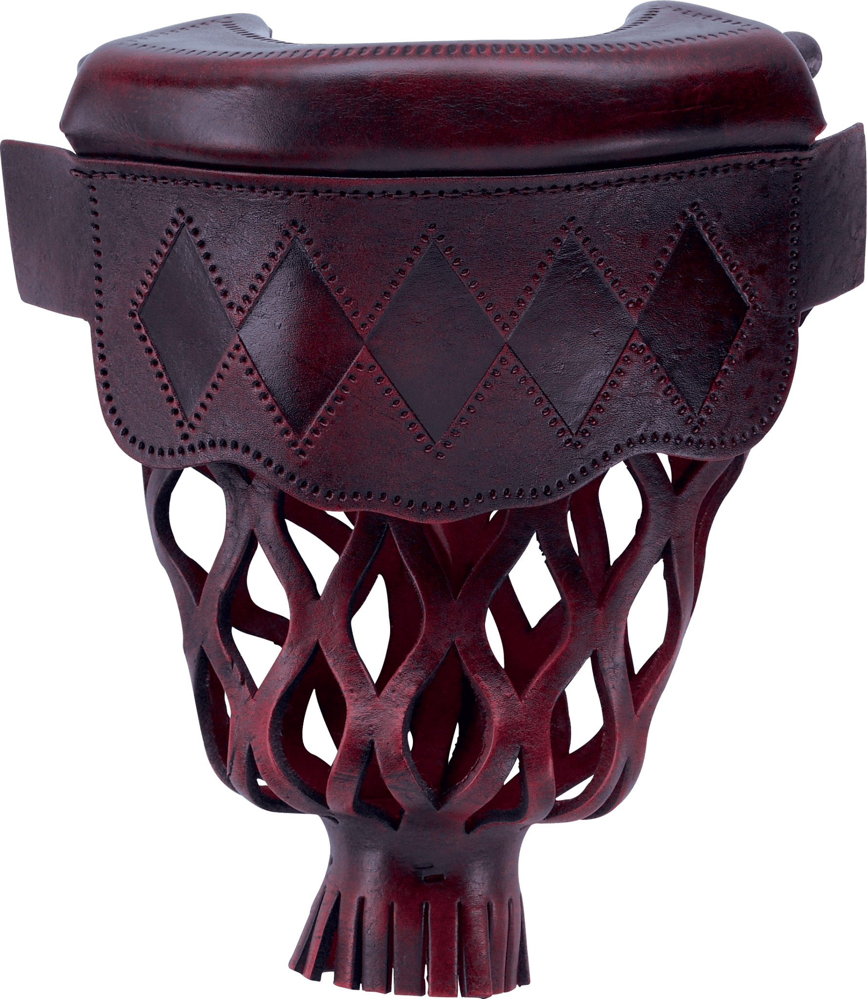 TPPK05 Burgundy Diamond Leather Shield Pockets (Set of 6) - Pool Shark Supply