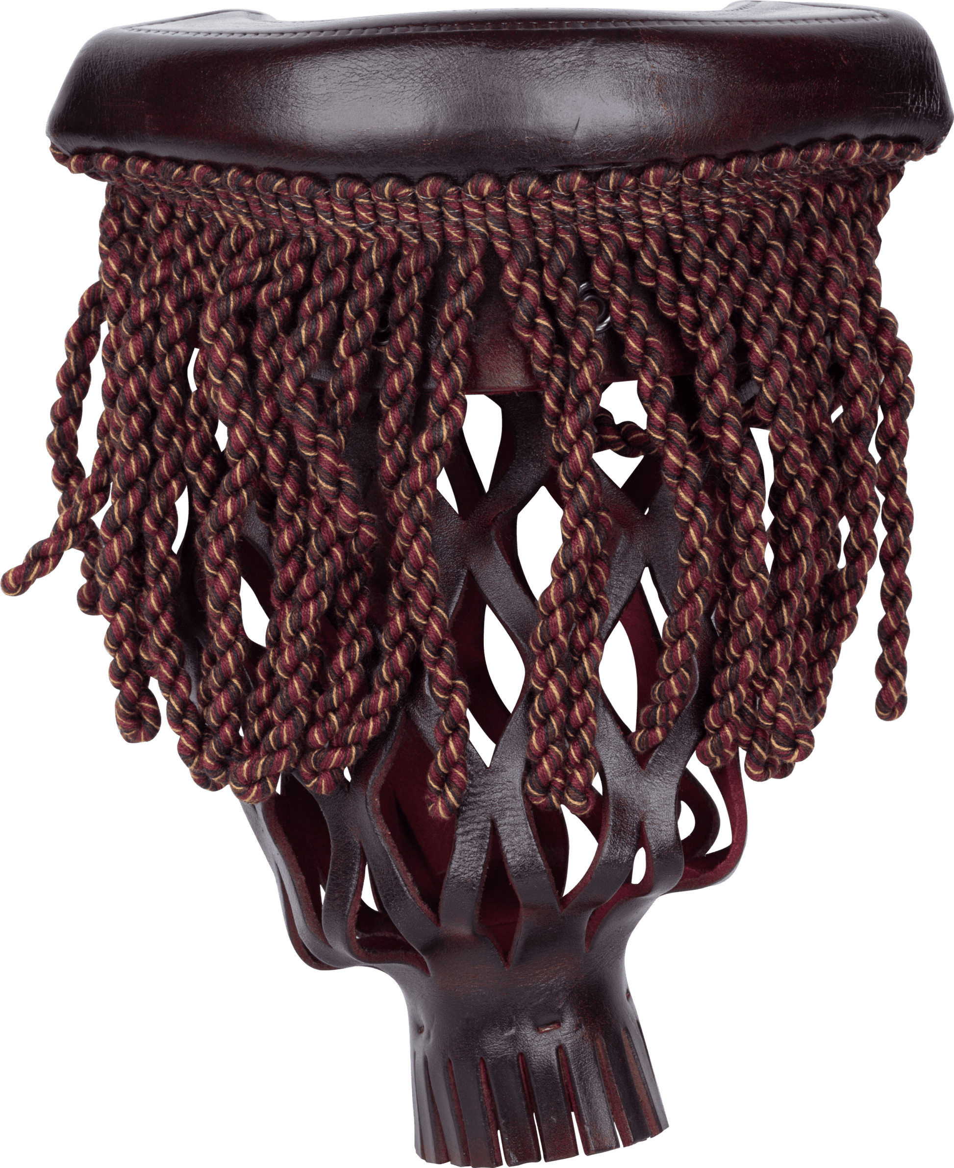 TPPK10 Burgundy Fringe Leather Pockets - Pool Shark Supply