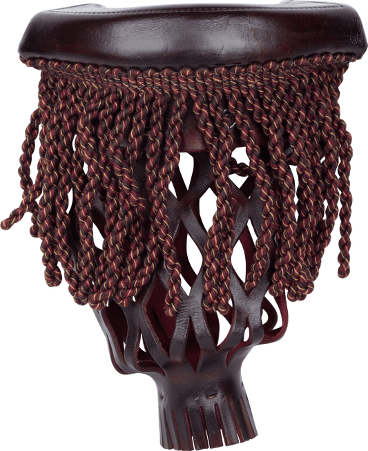 TPPK10 Burgundy Fringe Leather Pockets - Pool Shark Supply