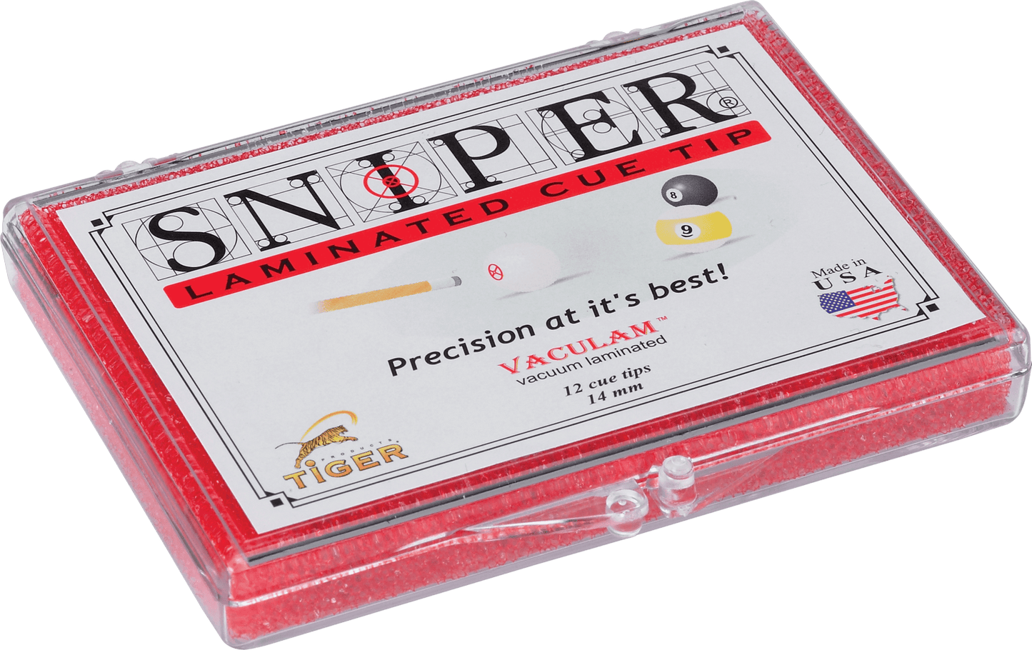 Tiger Sniper QTTSNP12 Cue Tip - box of 12 - Pool Shark Supply Pool Shark Supply