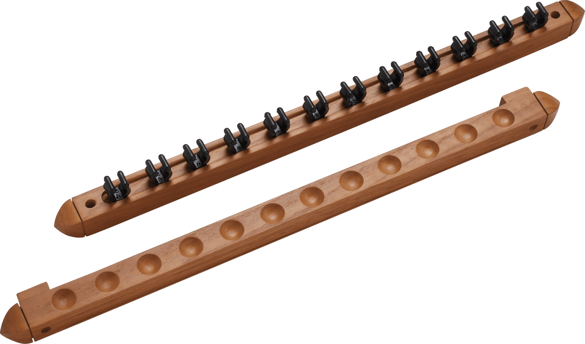 WR2P12 12 Pool Cue Wall Rack w/ Clips - Pool Shark Supply