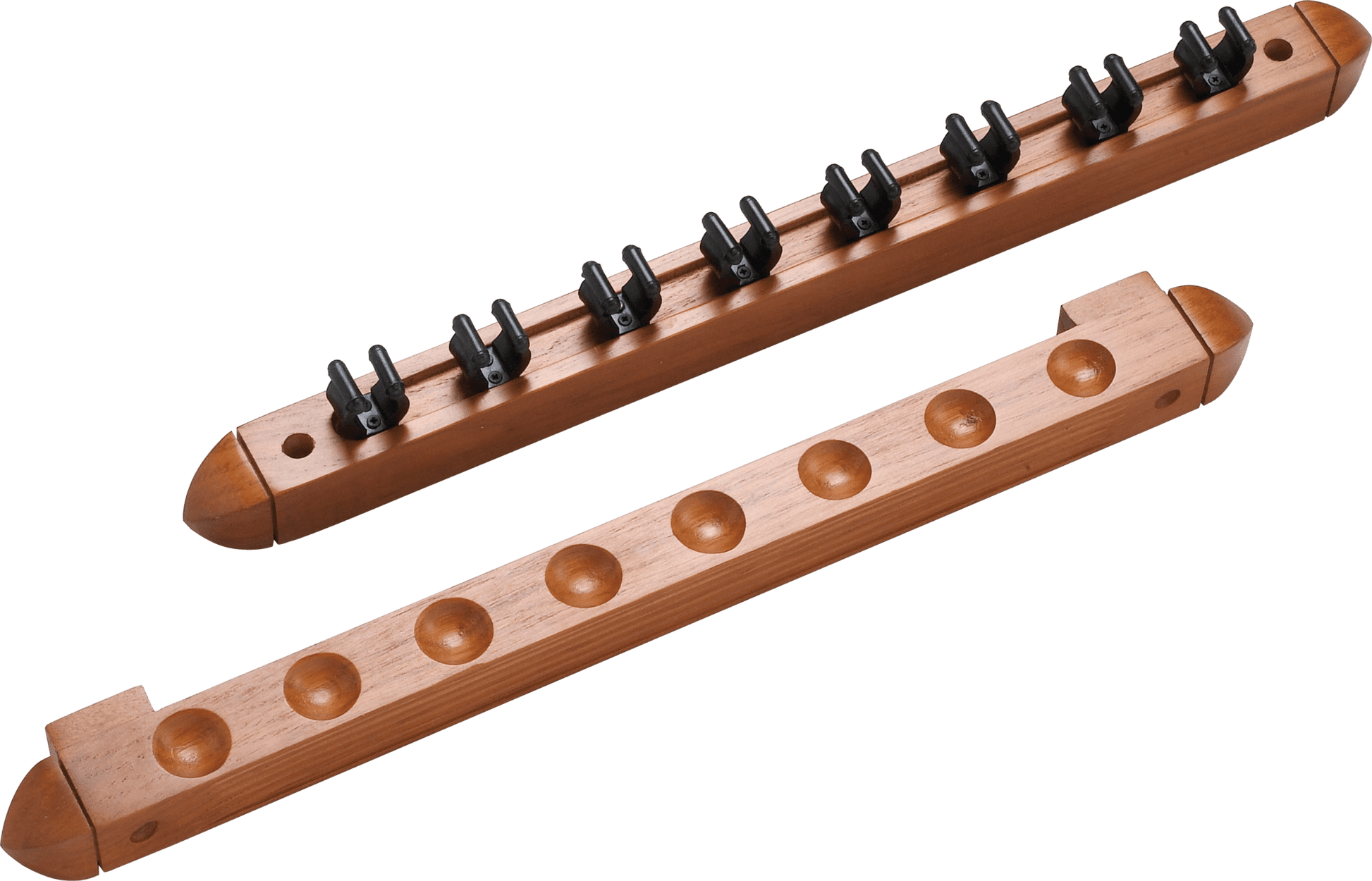 WR2P8 8 Pool Cue Wall Rack w/ Clips - Pool Shark Supply