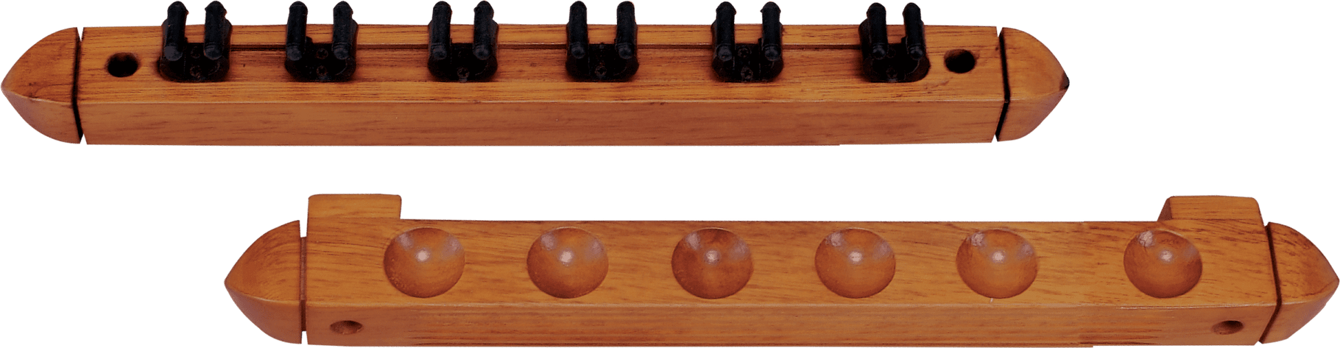 WR6S 6 Pool Cue Wall Rack w/ Clips - Pool Shark Supply