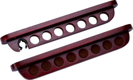 WR7WC 7 Pool Cue Wall Rack w/ Bridge Clip - Pool Shark Supply