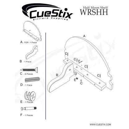 WRSHH Half Moon Shelf (Various Color Options) - Pool Shark Supply