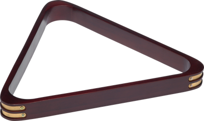 Wood RK8B Stain Triangle Rack w/ Brass Corners (Various finishes available) - Pool Shark Supply