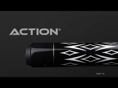 Action BW15 Black and White Pool Cue